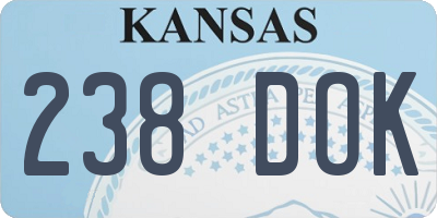 KS license plate 238DOK