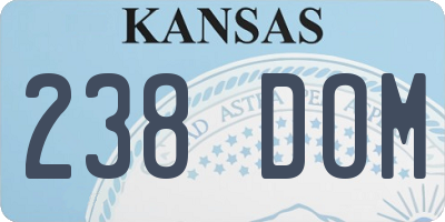 KS license plate 238DOM