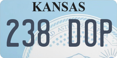 KS license plate 238DOP