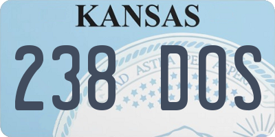 KS license plate 238DOS