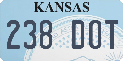 KS license plate 238DOT