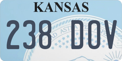 KS license plate 238DOV