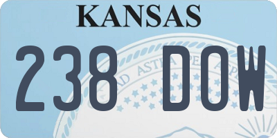 KS license plate 238DOW