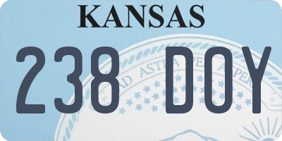 KS license plate 238DOY