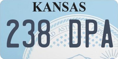 KS license plate 238DPA