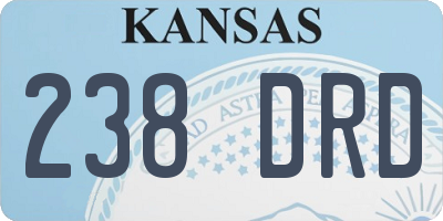 KS license plate 238DRD