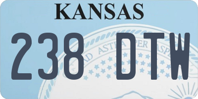 KS license plate 238DTW