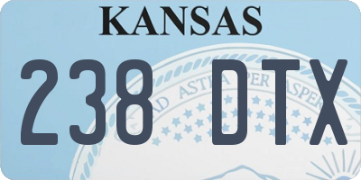 KS license plate 238DTX