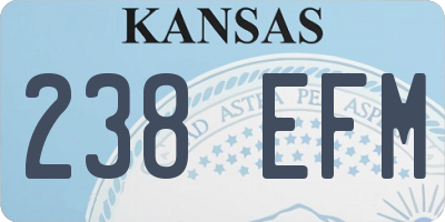 KS license plate 238EFM