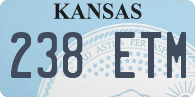 KS license plate 238ETM