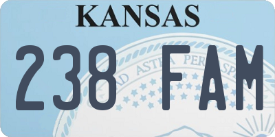 KS license plate 238FAM