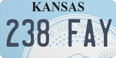 KS license plate 238FAY
