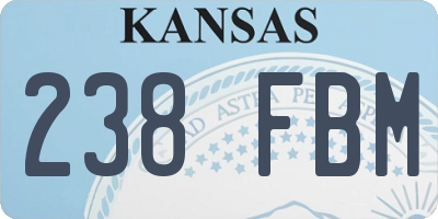 KS license plate 238FBM