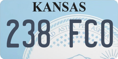 KS license plate 238FCO