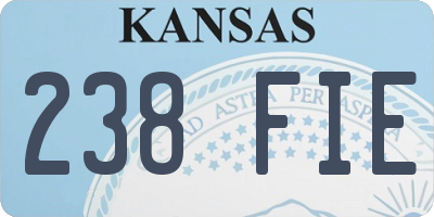 KS license plate 238FIE