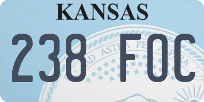 KS license plate 238FOC