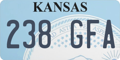 KS license plate 238GFA