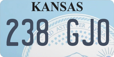 KS license plate 238GJO