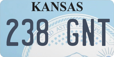 KS license plate 238GNT