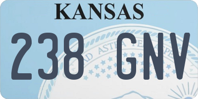 KS license plate 238GNV