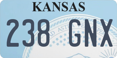 KS license plate 238GNX