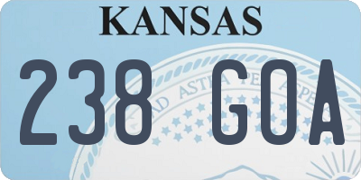 KS license plate 238GOA