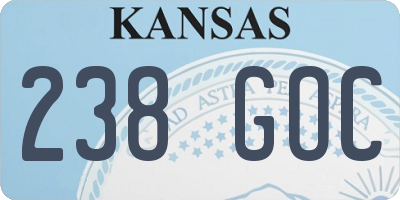 KS license plate 238GOC