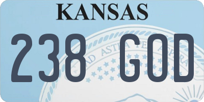 KS license plate 238GOD