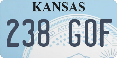 KS license plate 238GOF