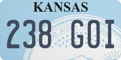 KS license plate 238GOI