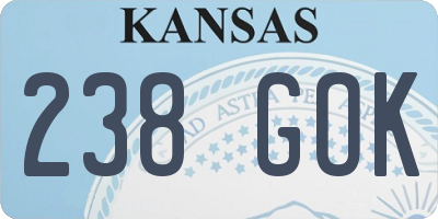 KS license plate 238GOK