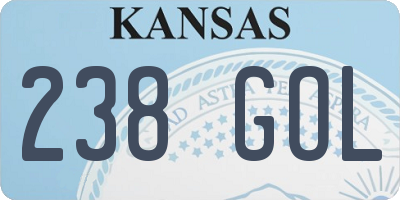 KS license plate 238GOL