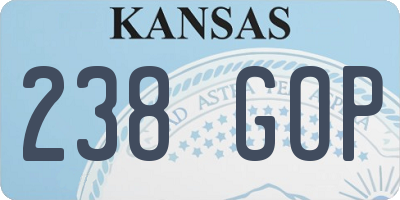 KS license plate 238GOP