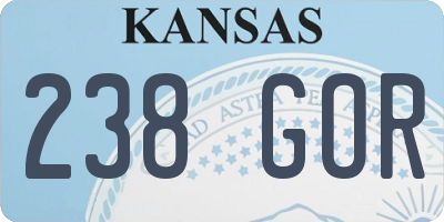 KS license plate 238GOR