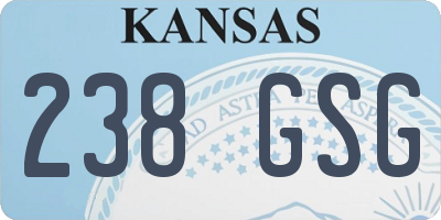 KS license plate 238GSG