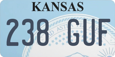 KS license plate 238GUF