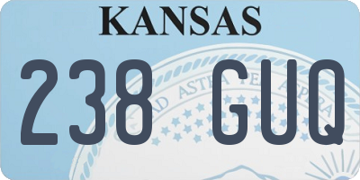 KS license plate 238GUQ