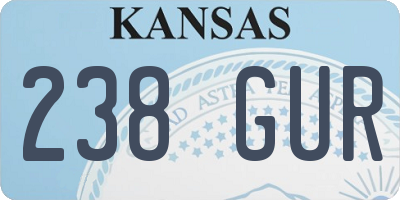 KS license plate 238GUR