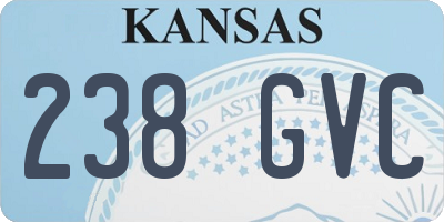 KS license plate 238GVC