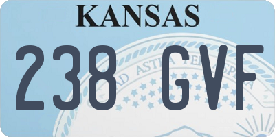 KS license plate 238GVF