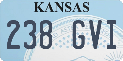 KS license plate 238GVI