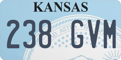 KS license plate 238GVM