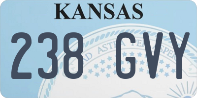 KS license plate 238GVY