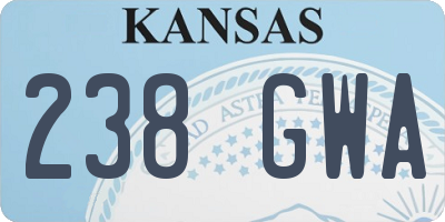 KS license plate 238GWA