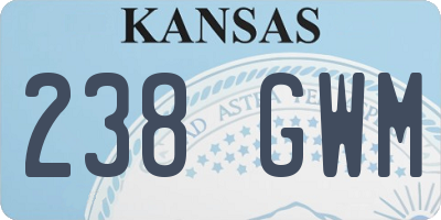KS license plate 238GWM