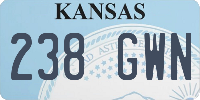 KS license plate 238GWN