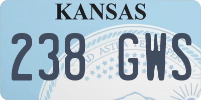 KS license plate 238GWS