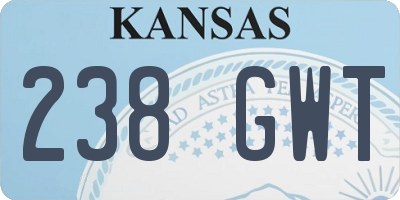 KS license plate 238GWT