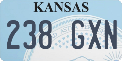 KS license plate 238GXN