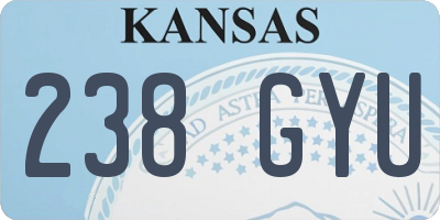KS license plate 238GYU